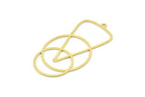 Brass Triangle Charm, Raw Brass Circle Charms With 1 Loop, Findings (56x31x0.80mm) SMP1614