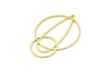 Brass Drop Charm, Raw Brass Circle Charms, Geometric Charms, Findings (44x32x0.80mm) SMP1610