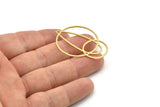 Brass Drop Charm, Raw Brass Circle Charms, Geometric Charms, Findings (44x32x0.80mm) SMP1610