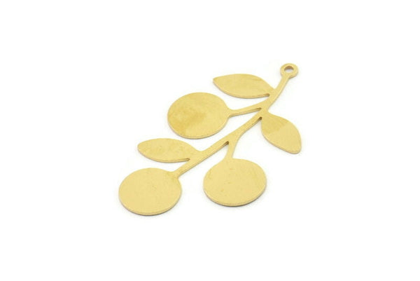 Brass Leaf Charm, Raw Brass Leaf Charms With 1 Loop, Leaf Earrings (42x24x0.80mm) SMP1658
