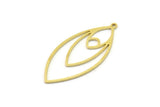 Brass Marquise Charm, Raw Brass Marquise Charms With 1 Loop, Earrings, Pendants (40x19x0.80mm) SMP1629