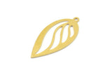Brass Drop Charm, Raw Brass Drop Shaped Charms With 1 Loop, Findings (32x16x0.60mm) SMP1686