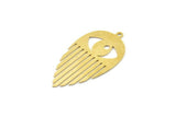 Brass Eye Charm, Raw Brass Eye Charms With 1 Loop, Findings (38x21x0.60mm) SMP1687