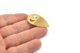 Brass Eye Charm, Raw Brass Eye Charms With 1 Loop, Findings (38x21x0.60mm) SMP1687