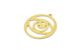 Brass Eye Charm, Raw Brass Eye Charms With 1 Loop, Findings (26x24x0.60mm) SMP1637