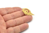 Brass Eye Charm, Raw Brass Wing Charms With 1 Loop, Findings (33x17x0.60mm) SMP1685