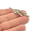 Steel Leaf Charm, Stainless Steel Leaf Charms With 1 Loop, Charm Pendants (48x14x0.80mm) SMP1615