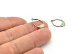 Steel Oval Charm, Stainless Steel Oval Charms With 1 Loop, Earring Charms (16x11x0.80mm) SMP1595