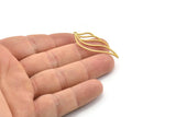 Brass Wing Charm, Raw Brass Wing Charms With 1 Loop, Findings (39x16x0.60mm) SMP1643