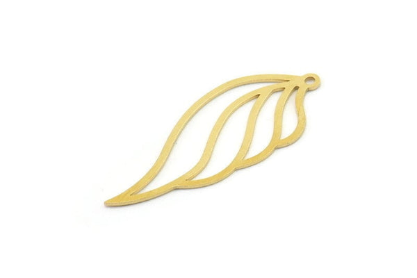 Brass Wing Charm, Raw Brass Wing Charms With 1 Loop, Findings (39x16x0.60mm) SMP1643