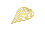 Brass Heart Charm, Raw Brass Heart Charms With 1 Hole, Earrings, Pendants (42x27x0.60mm) SMP1673