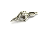 Bird Skull Charm, Antique Silver Plated Brass Bird Skull Necklace Pendants, Skull Charms With 1 Loop - Pad Size : 6x8mm (36x12x11mm) N2587