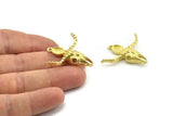 Brass Ox Skull, Raw Brass Ox Head Skull Charms With 1 Loop, Skull Pendants - Pad Size : 6x8mm (34x34x11x7mm) N2586