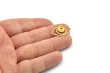Brass Eye Charm, Raw Brass Eye Charms With 1 Loop, Findings (23x16x0.60mm) SMP1692