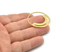 Brass Geometric Charm, Raw Brass Circle Charms With 1 Loop, Charm Earrings (38x34x0.80mm) SMP1628
