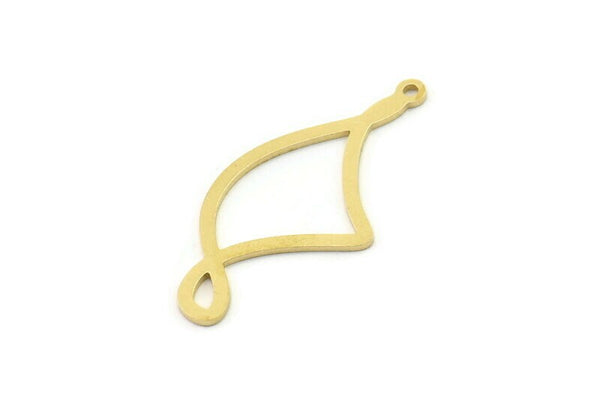 Brass Geometric Charm, Raw Brass Irregular Charms With 1 Loop, Charm Earrings (36x17x0.80mm) SMP1663