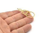 Brass Geometric Charm, Raw Brass Circle Charms With 1 Loop, Charm Earrings (46x21x0.60mm) SMP1670