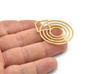 Brass Geometric Charm, Raw Brass Circle Charms With 1 Hole, Charm Earrings (42x33x0.80mm) SMP1601