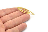 Brass Geometric Charm, Raw Brass Marquise Charms With 1 Loop, Charm Earrings (45x13x0.60mm) SMP1682