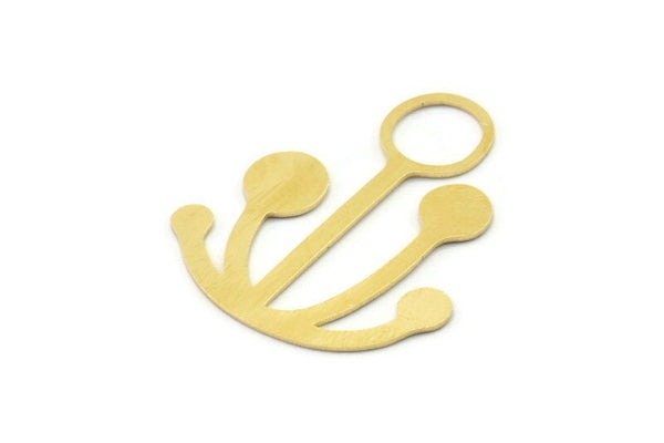 Brass Mushroom Charm, Raw Brass Mushroom Pendants, Charm Earrings (32x28x0.60mm) SMP1680