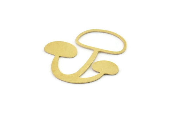 Brass Mushroom Charm, Raw Brass Mushroom Pendants, Charm Earrings (33x33x0.60mm) SMP1646
