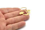 Brass Mushroom Charm, Raw Brass Mushroom Pendants, Charm Earrings (33x33x0.60mm) SMP1646