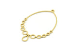 Brass Drop Charm, Raw Brass Circle Pendants With 1 Loop, Brass Earrings (42x29x0.80mm) SMP1679