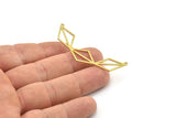 Brass Triangle Charm, Raw Brass Triangle Pendants With 2 Loops, Findings (56x13x0.80mm) SMP1583