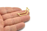 Brass Chevron Charm, Raw Brass Chevron Pendants With 2 Loops, Findings (33x18x8x0.80mm) SMP1681