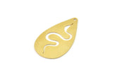 Brass Snake Charm, Raw Brass Drop Charms With 1 Hole, Snake Earrings (35x21x0.60mm) SMP1639