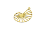 Brass Snail Charm, Raw Brass Snail Pendants With 1 Loop, Earring Findings (24x18x0.60mm) SMP1641