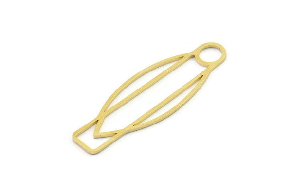 Brass Geometric Charm, Raw Brass Marquise Charms, Charm Earrings (45x15x0.80mm) SMP1674