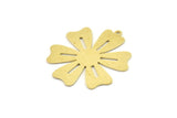 Brass Flower Charm, Raw Brass Dangle Pendants, Flower Earrings With 1 Loop (32x30x0.60mm) SMP1599