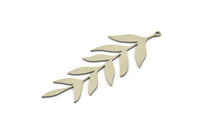 Çelik Yaprak Charm, 1 Halkalı Paslanmaz Çelik Yaprak Charmlar, Yaprak Küpeler (60x23x0,80 mm) SMP1625