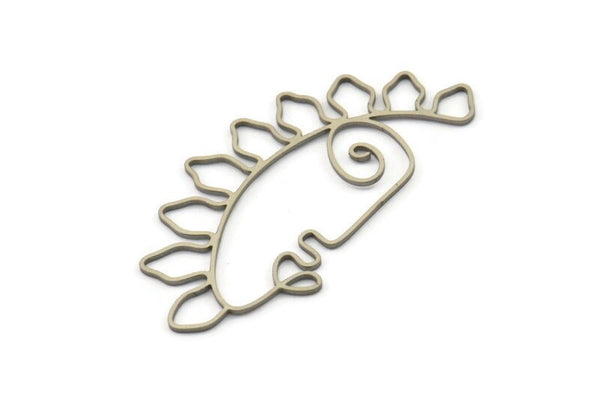 Steel Face Charm, Stainless Steel Face Charms, Face Earrings (50x26x0.80mm) SMP1630