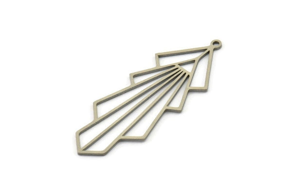 Steel Diamond Charm, Stainless Steel Diamond Shaped Charms With 1 Loop, Pendant Findings (44x16x0.80mm) SMP1632
