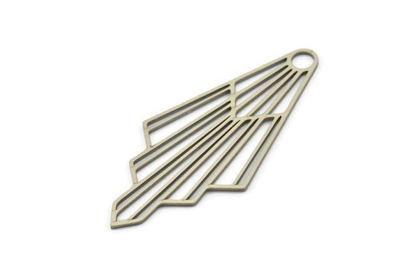 Steel Diamond Charm, Stainless Steel Diamond Charms With 1 Loop, Charm Earrings (52x24x0.80mm) SMP1617