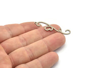 Steel Heart Charm, Stainless Steel Heart Charms With 1 Loop, Heart Earrings, Pendants (40x9x0.80mm) SMP1627