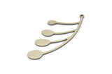 Steel Leaf Charm, Stainless Steel Brass Leaf Charms With 1 Loop, Leaf Earrings (44x19x0.80mm) SMP1631