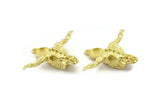 Brass Ox Skull, Raw Brass Ox Head Skull Charms With 1 Loop, Skull Pendants - Pad Size : 8mm (47x38x12mm) N2604