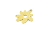 Brass Flower Charm, Raw Brass Flower Charms With 1 Hole (20x18x0.80mm) SMP1550
