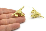 Brass Ox Skull, Raw Brass Ox Head Skull Charms With 1 Loop, Skull Pendants - Pad Size : 6x8mm (47x29x10mm) N2603