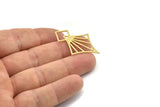 Brass Geometric Charm, Raw Brass Dangle Pendants, Geometric Earrings With 1 Hole (38x25x0.60mm) SMP1564