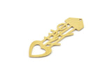 Brass Heart Charm, Raw Brass Heart Charms With 1 Hole, Heart Earrings, Pendants (43x34x0.60mm) SMP1645