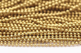 Tiny Ball Chain, 20 M. 1mm Raw Brass Ball Chain - brs4-4  ( Z017 )