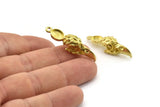Bird Skull Charm, Raw Brass Bird Skull Necklace Pendants, Skull Charms With 1 Loop - Pad Size : 6x8mm (37x9x10mm) N2597