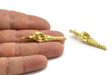 Bird Skull Charm, Raw Brass Bird Skull Necklace Pendants, Skull Charms With 1 Loop - Pad Size : 6x8mm (45x9x10mm) N2582