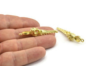Bird Skull Charm, Raw Brass Bird Skull Necklace Pendants, Skull Charms With 1 Loop - Pad Size : 6x8mm (45x9x10mm) N2582