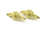 Bird Skull Charm, Raw Brass Bird Skull Necklace Pendants, Skull Charms With 1 Loop - Pad Size : 6x8mm (37x11x11mm) N2598
