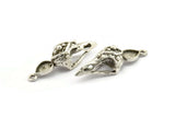 Bird Skull Charm, Antique Silver Plated Brass Bird Skull Necklace Pendants, Skull Charms With 1 Loop - Pad Size : 6x8mm (37x11x11mm) N2598